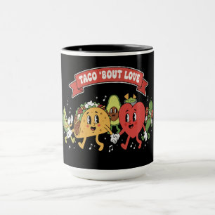 Taco 'Bout Liefde Schattige Retro Cartoon Valentij Mok