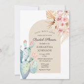 TACO 'BOUT LOVE Boho cactus Invitation rustique (Devant)