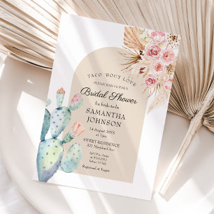 TACO 'BOUT LOVE Boho cactus rustic Invite' Kaart