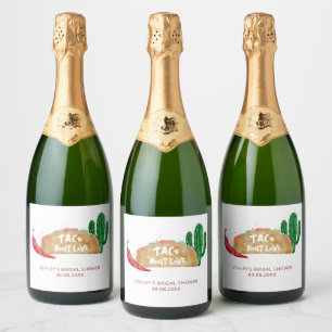 Taco 'Bout Love Bruiloft Feestelijke Verjaardag Pe Sparkling Wijnetiket