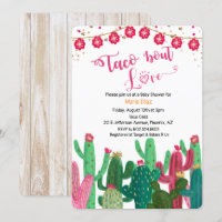 Taco 'bout Love Cactus Baby Shower Uitnodiging