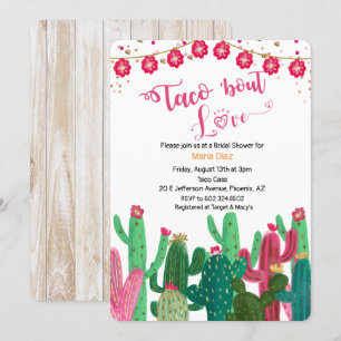 Taco 'bout Love Cactus Bruiloft Uitnodiging