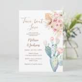 Taco Bout Love Cactus Pampas Grass Verloving Kaart (Staand voorkant)
