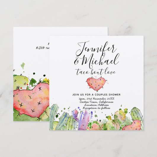 Taco Bout Love - Cartes d'invitation de mariage Fi (Devant / Derrière)