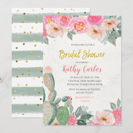 Taco Bout Love Fiesta bridal douitation Kaart (Voorkant / Achterkant)