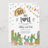 Taco Bout Love Fiesta Couples Douche Invitation Ca (Devant / Derrière)