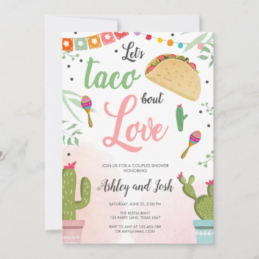 Taco Bout Love Fiesta Couples Douche Invitation Ca (Devant)