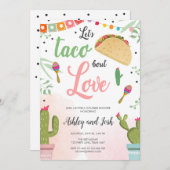 Taco Bout Love Fiesta Couples Douche Invitation Ca (Devant / Derrière)