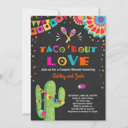 Taco Bout Love Fiesta Couples invitation douche (Devant)