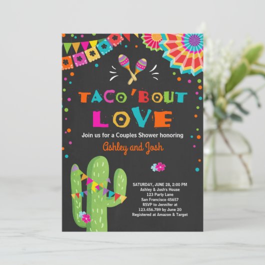 Taco Bout Love Fiesta Couples invitation douche (Debout devant)