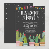 Taco Bout Love Fiesta Couples Shower Invite Cactus Kaart (Voorkant / Achterkant)
