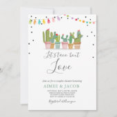 Taco Bout Love Fiesta Couples Shower Invite Cactus Kaart (Voorkant)