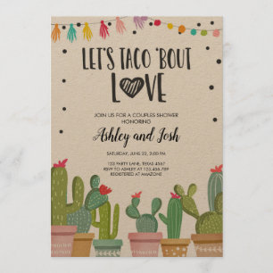 Taco Bout Love Fiesta Couples Shower Invite Cactus Kaart