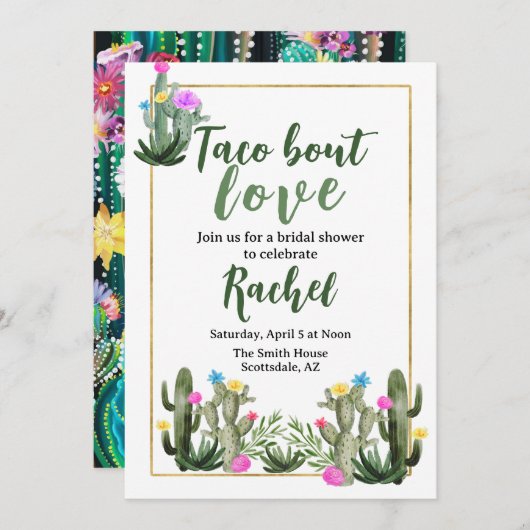 Taco Bout Love I Bridal Show Invitation (Devant / Derrière)
