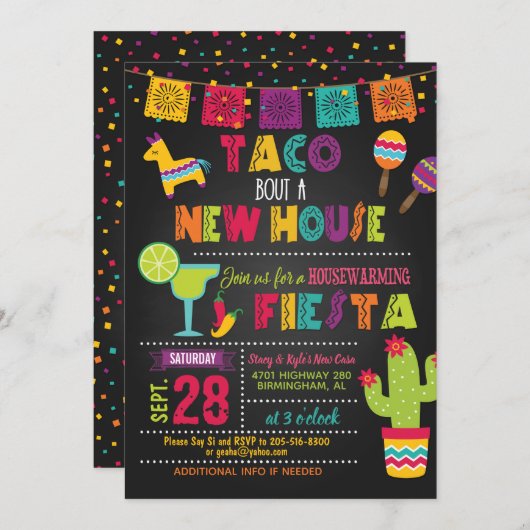 Taco Bout New House Housewarming Invitation Kaart (Voorkant / Achterkant)