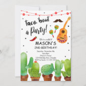 Taco Bout Party Fiesta Aquarelle Cactus Invitation (Devant)