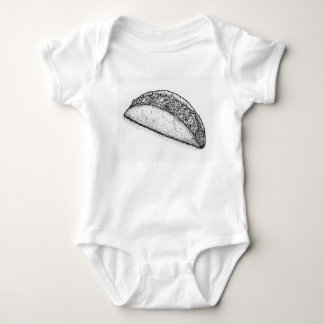 Taco 'Bout Schattig: Handgetekende Monochrome Taco Romper