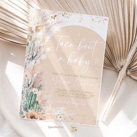 Taco Bout Un Baby shower Invitations Boho genre ré