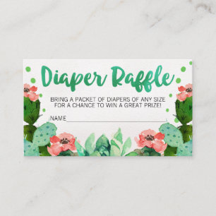 Taco Cactus Baby shower Luier Raffle Insert Informatiekaartje