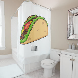 Taco-cartoon illustratie douchegordijn