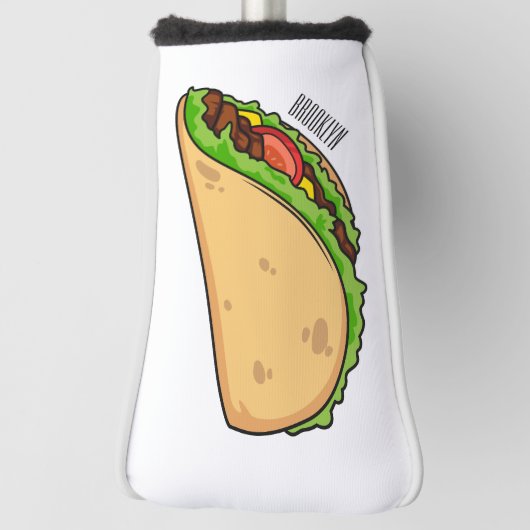 Taco-cartoon illustratie golfheadcover (Draai 90)