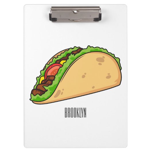 Taco-cartoon illustratie klembord (Voorkant)