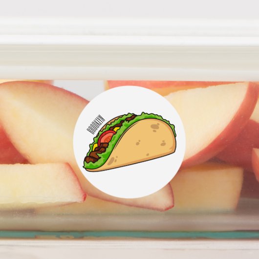 Taco-cartoon illustratie labels (Aangebracht)