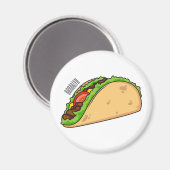 Taco-cartoon illustratie magneet (Voorkant / Achterkant)