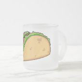 Taco-cartoon illustratie matglas koffiemok (Voorkant rechts)