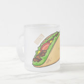 Taco-cartoon illustratie matglas koffiemok (Voorkant links)