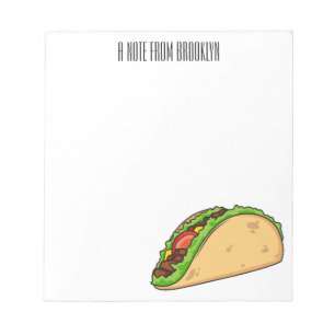 Taco-cartoon illustratie notitieblok