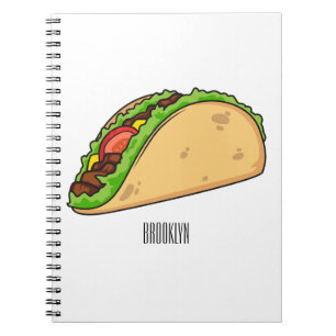 Taco-cartoon illustratie notitieboek