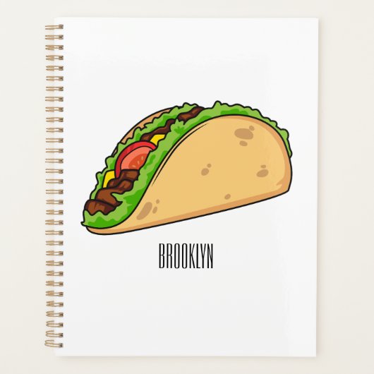 Taco-cartoon illustratie planner (Voorkant)