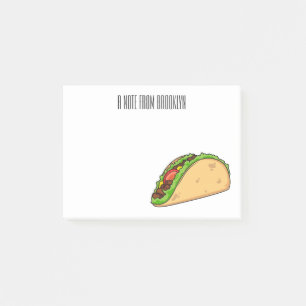 Taco-cartoon illustratie post-it® notes