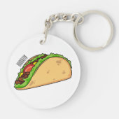 Taco-cartoon illustratie sleutelhanger (Achterkant)