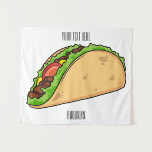 Taco-cartoon illustratie wandkleed