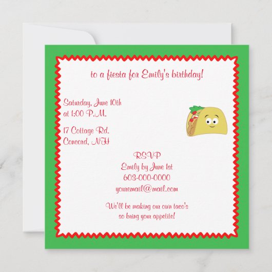 Taco Cartoon Kaart (Achterkant)