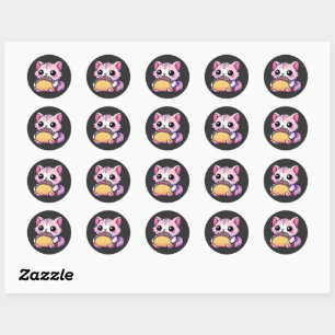 Taco Cat Delight - kawaii, tacos, katten, schattig Ronde Sticker