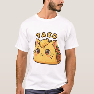 Taco Cat Design voor Taco Tuesday en Cinco de Mayo T-shirt
