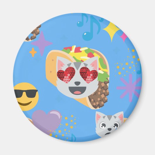 taco cat emoji magneet (Voorkant)