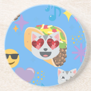 taco cat emoji zandsteen onderzetter
