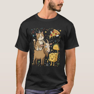 Taco Cat Geit Cartoon Grappige Geit Kaas Pizza Sp T-shirt