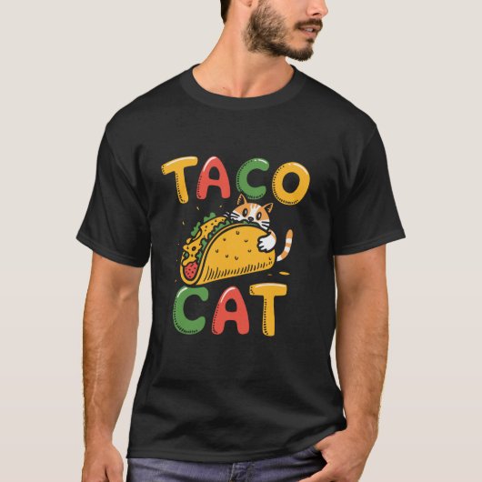 Taco Cat Hug Taco Schattige Grappig Kleurrijke Cin T-shirt (Voorkant)