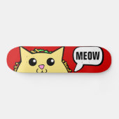Taco Cat Meow Red Skateboard (Horizontaal)