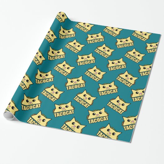 Taco Cat Pattern Cadeaupapier (Uitgerold)