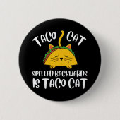 Taco Cat Ronde Button 5,7 Cm (Voorkant)
