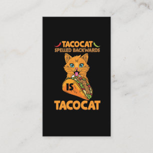 Taco Cat Spelling Backwards Tacocat Mexican Food Visitekaartje