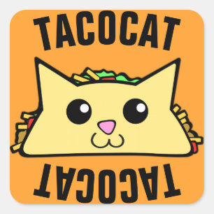 Taco Cat Vierkante Sticker