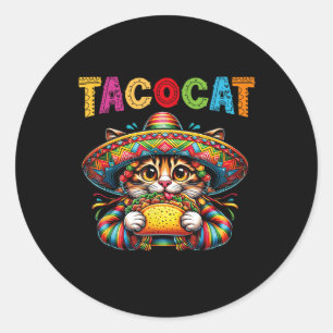 Taco Cat voor Dames & Kinder - Tacocat Cinco d Ronde Sticker