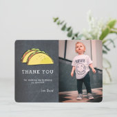 Taco Chalkboard Photo Carte de remerciements d'ann (Debout devant)